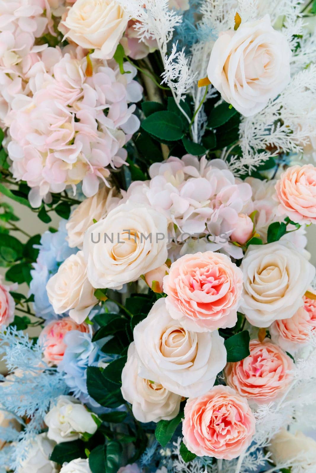 Close-up of European flowers on different species in light colors. High quality photo