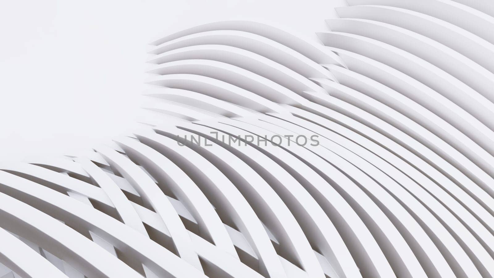 Abstract Curved Shapes. White Circular Background.  by teerawit