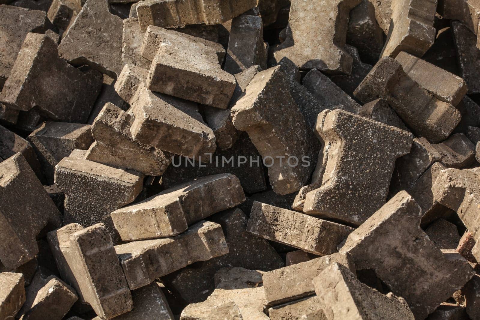 Old discarded (segmental paver) paving stones.