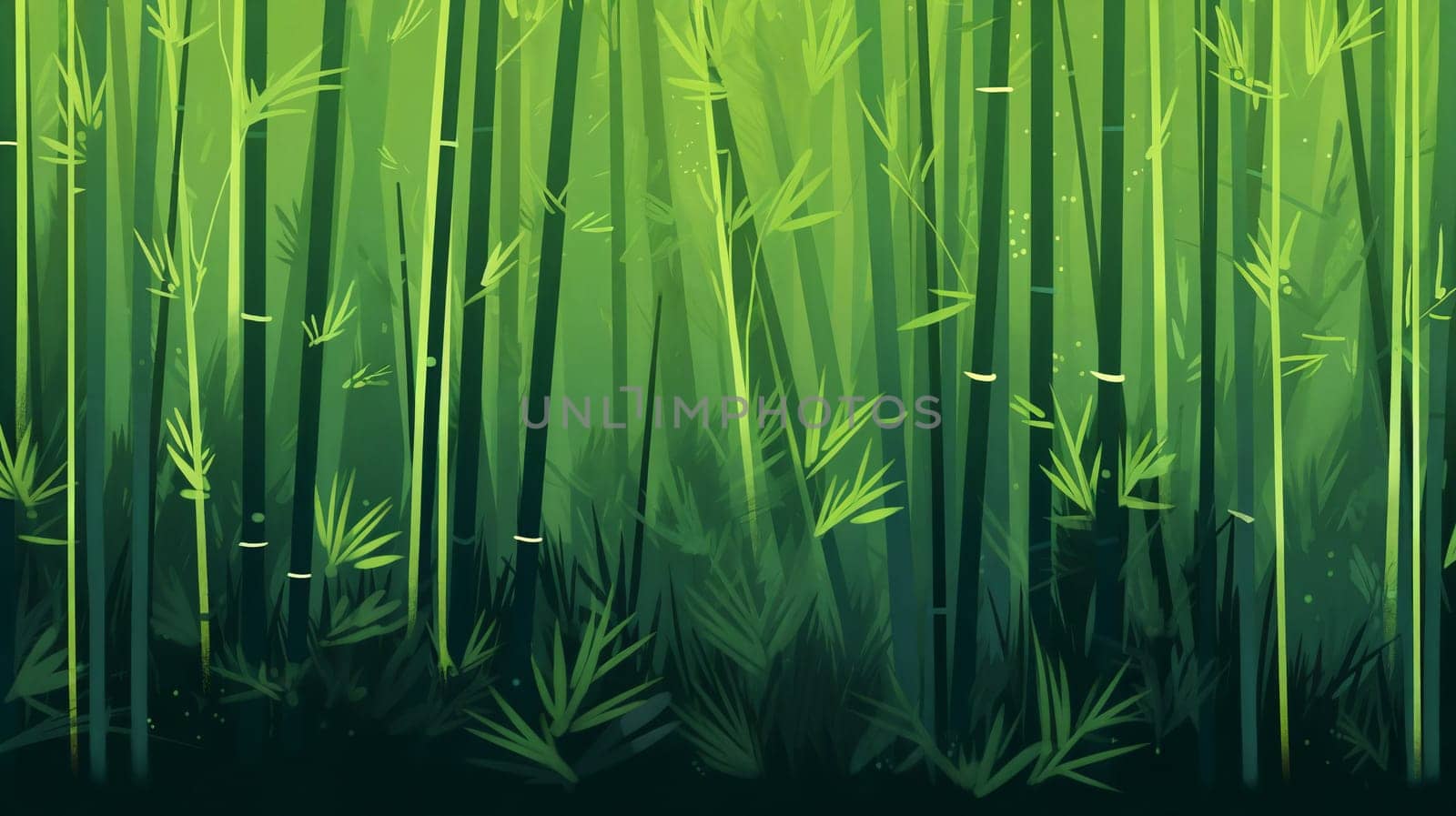 Illustration of a bamboo forest, natural background. AI Generative