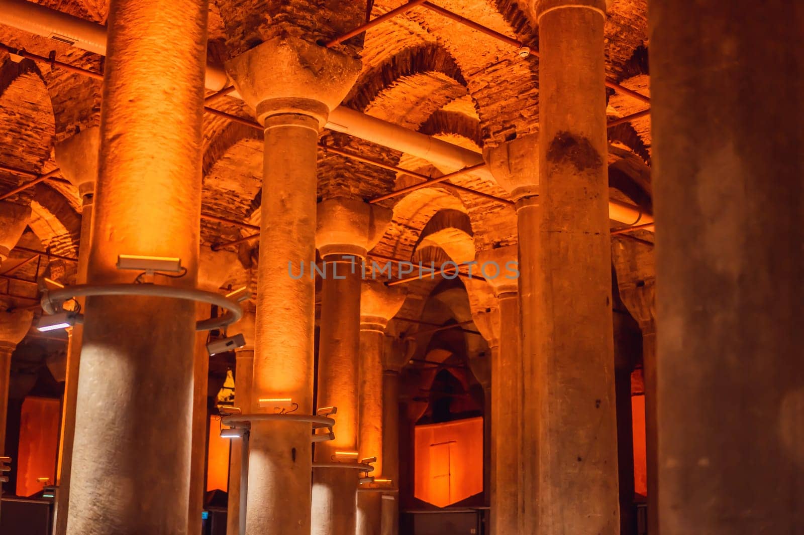 Beautiful cistern in Istanbul. Cistern - underground water reservoir build in 6th century, Istanbul, Turkey, Turkiye by galitskaya
