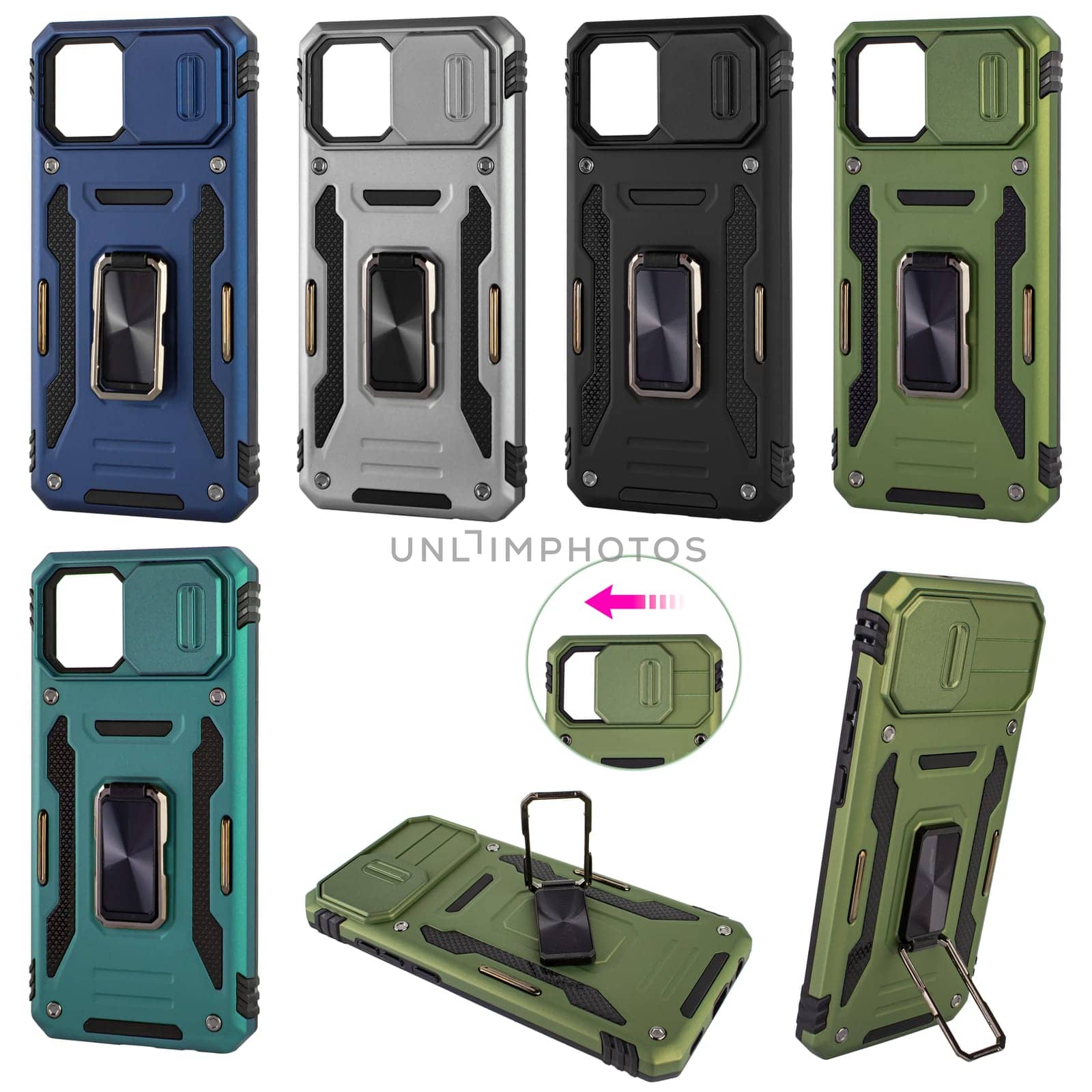 Silicone shockproof phone case white background in insulation