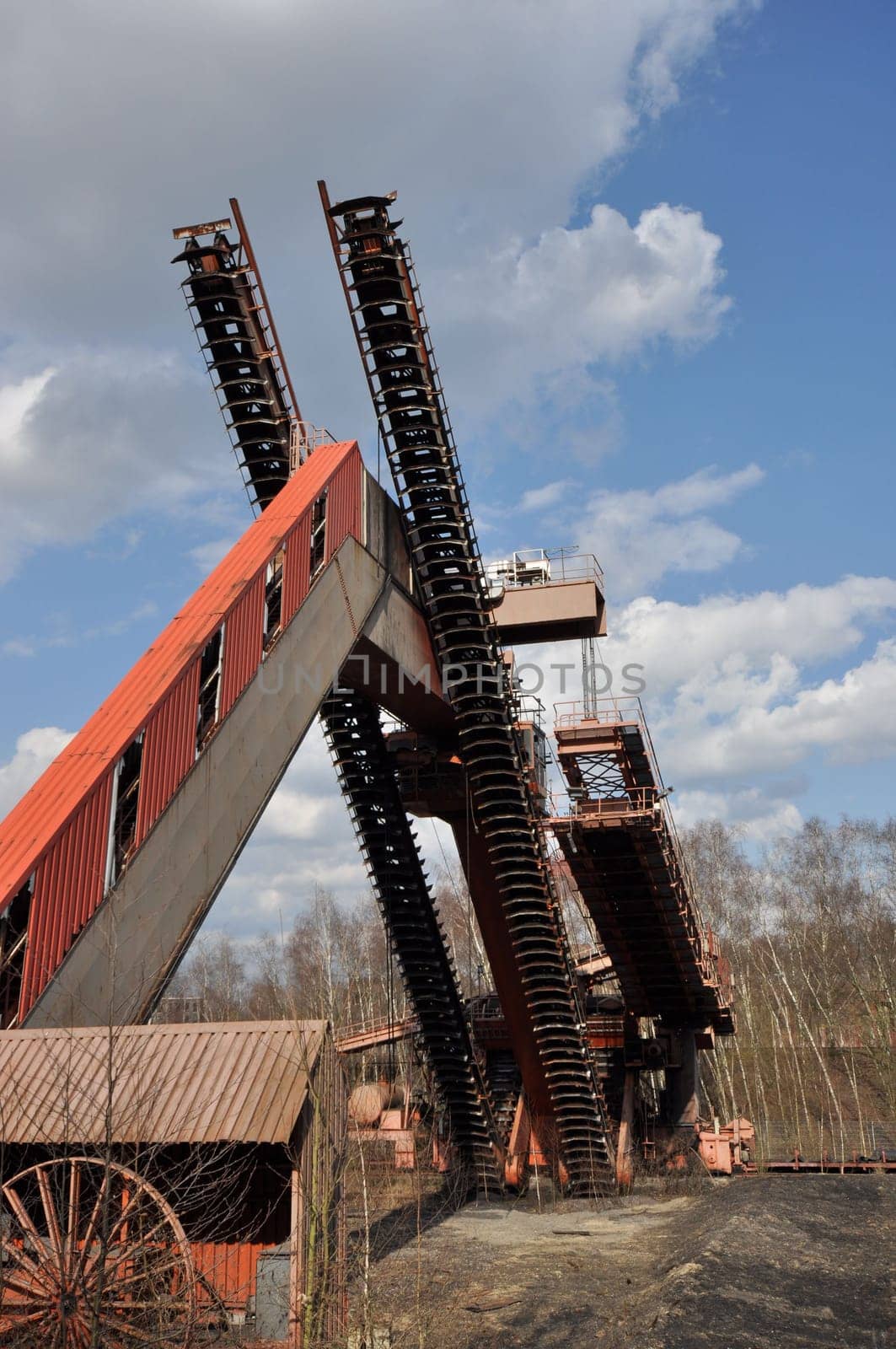 Old conveyor system at the former coking plant at the Zollverein colliery in Essen, Germany