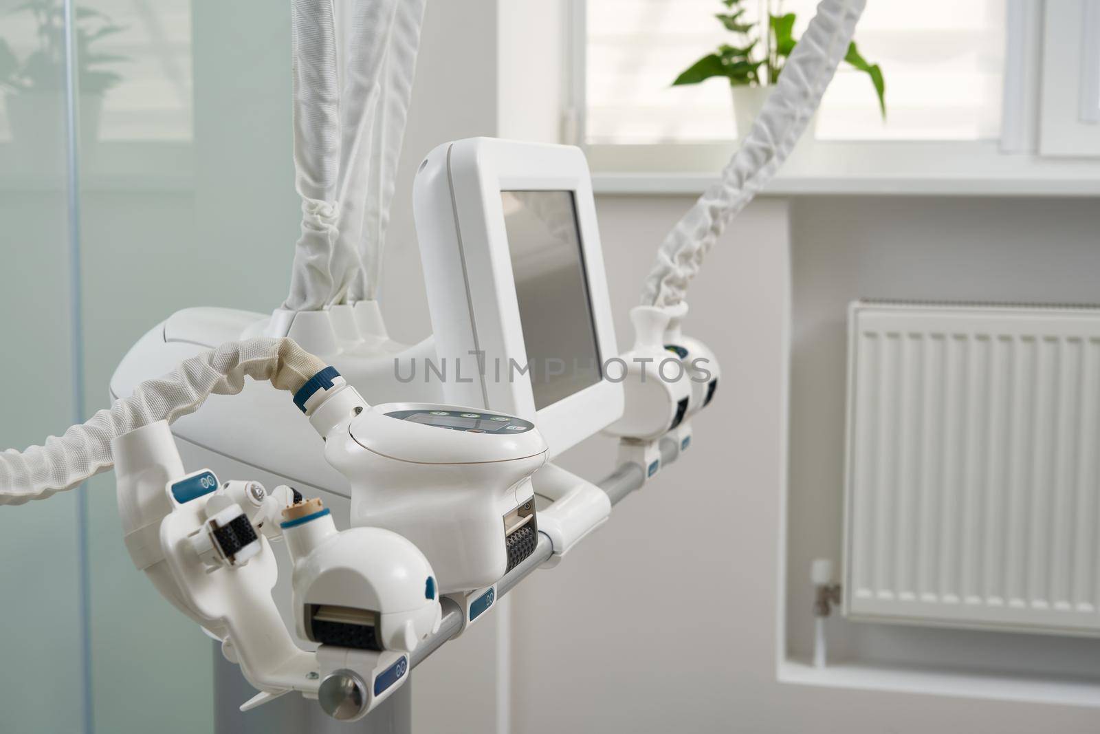 Closeup of new cosmetology equipment in modern aesthetic clinic
