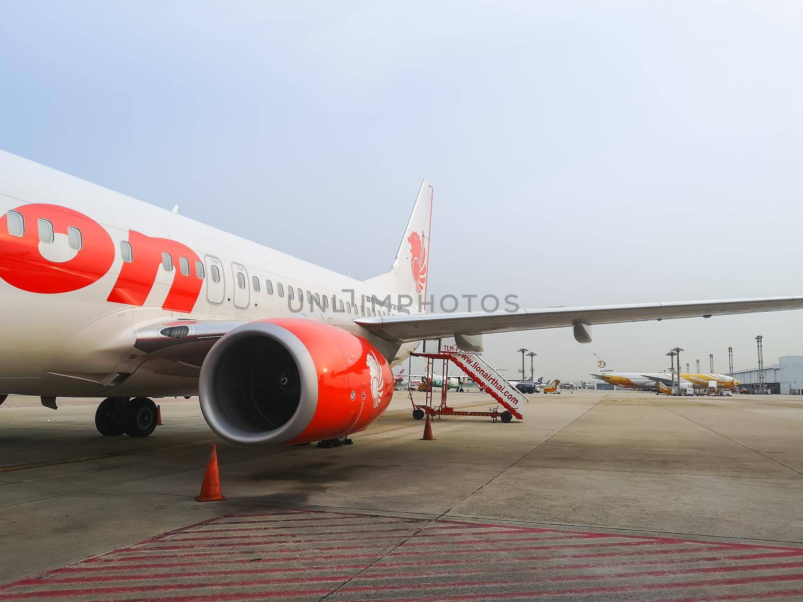 02 OCTOBER 2019, Lion air flying from chiang rai to bangkok in Thailand by Wmpix