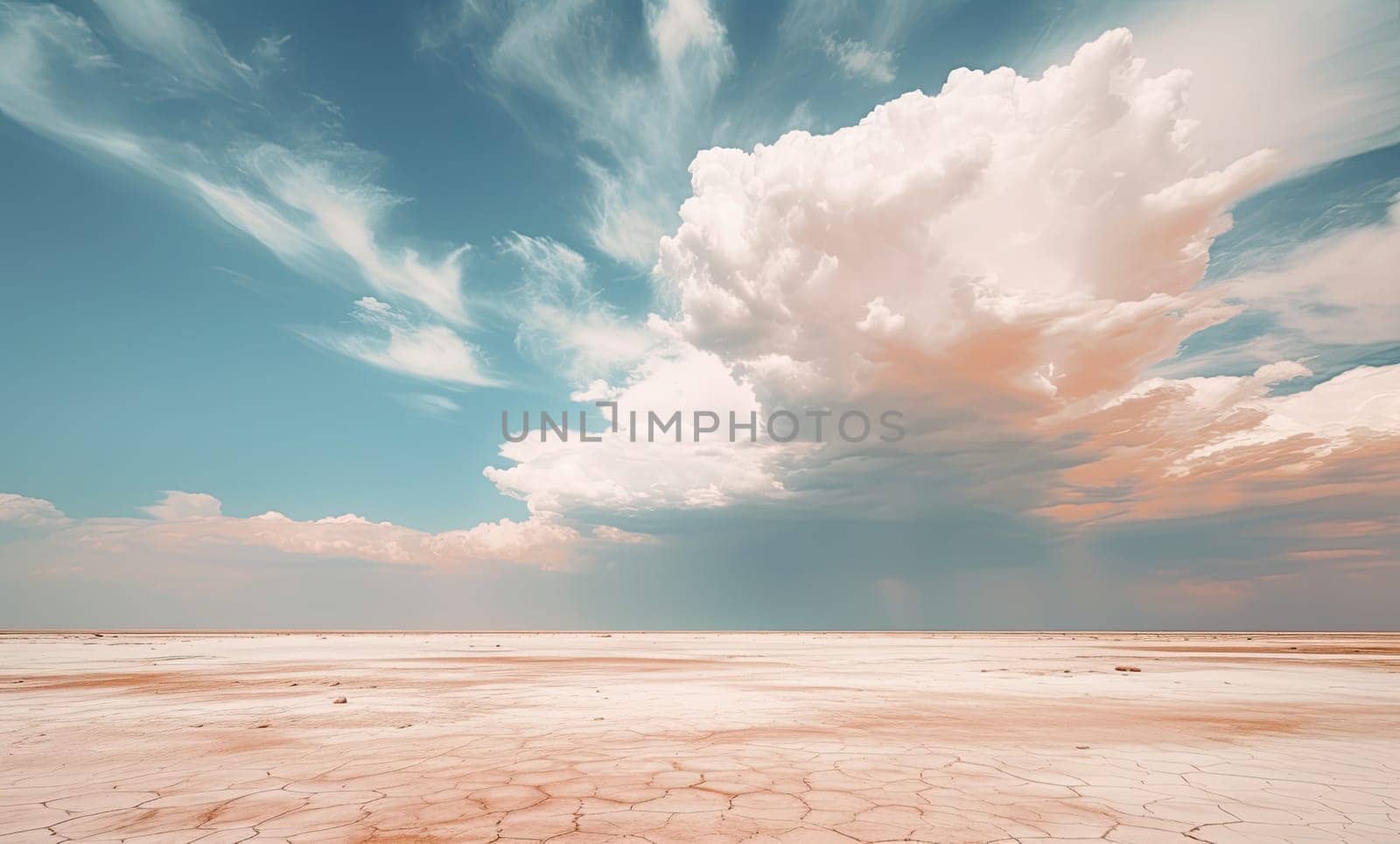 Desert and sky with clouds by cherezoff