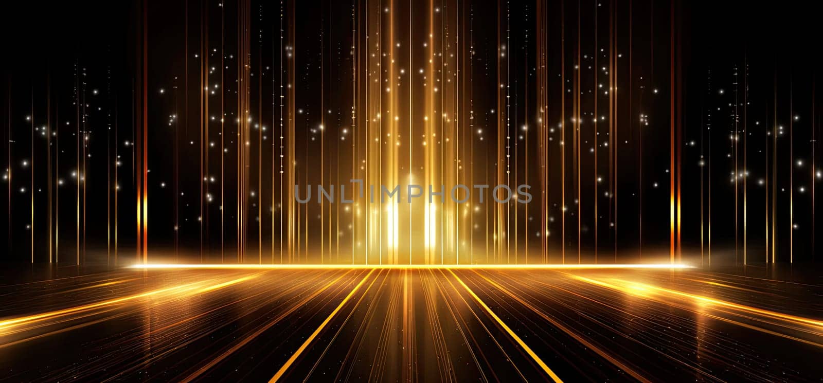 Abstract background with gold color, light elements. Luxury background