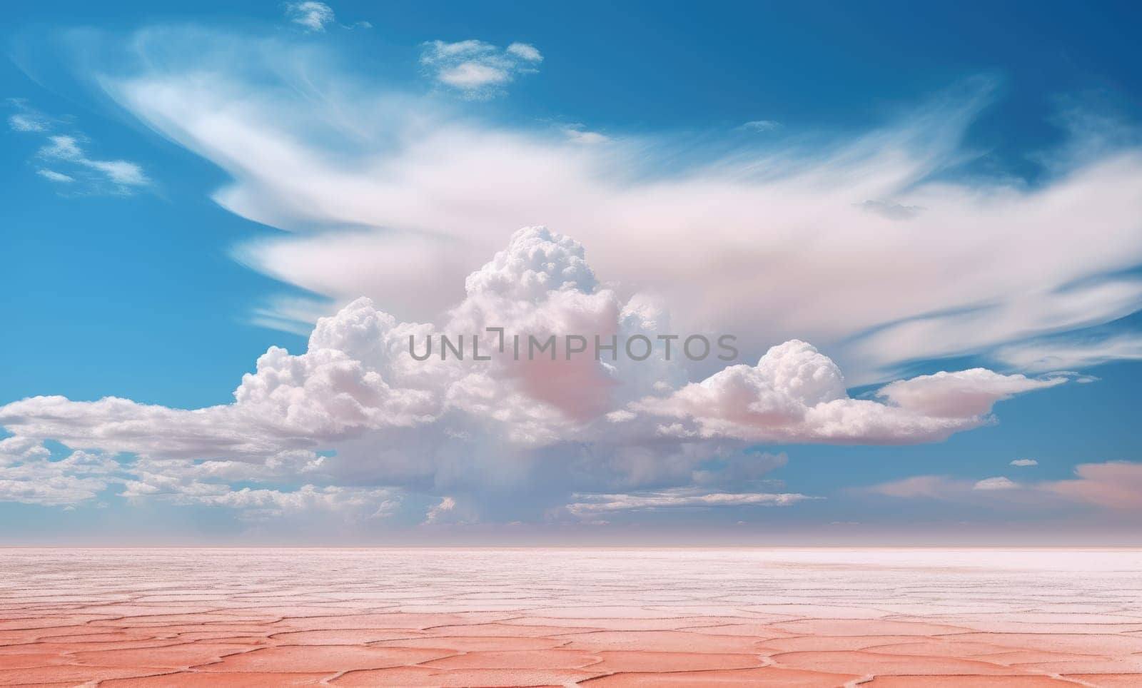 Desert and sky with clouds. Beautiful background for your design