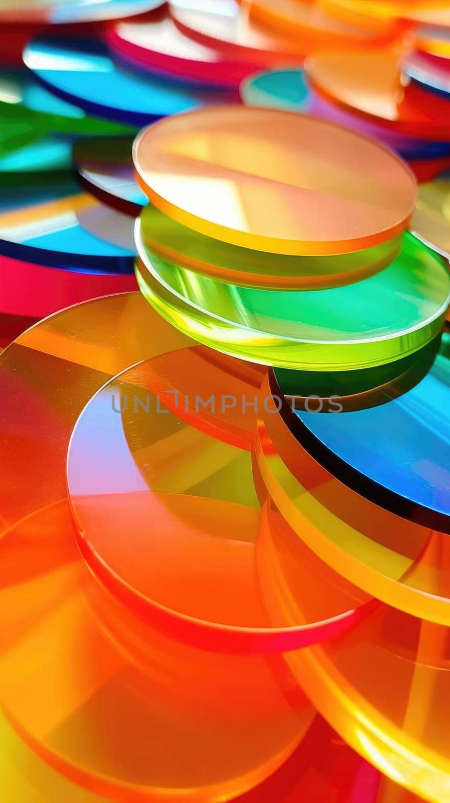 colorful round lens , abstract concept, AI Generative