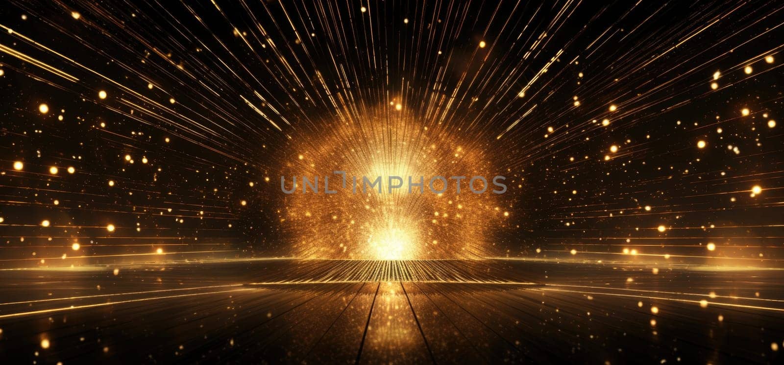 Abstract background with gold color, light elements. Luxury background