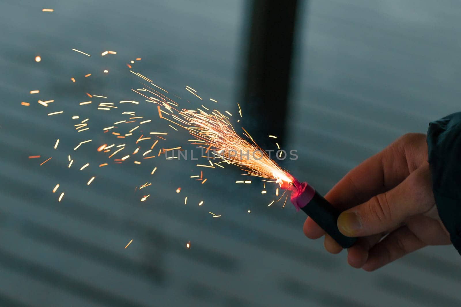 Burning Firecracker with Sparks. Guy Holding a Petard in a Hand by InfinitumProdux