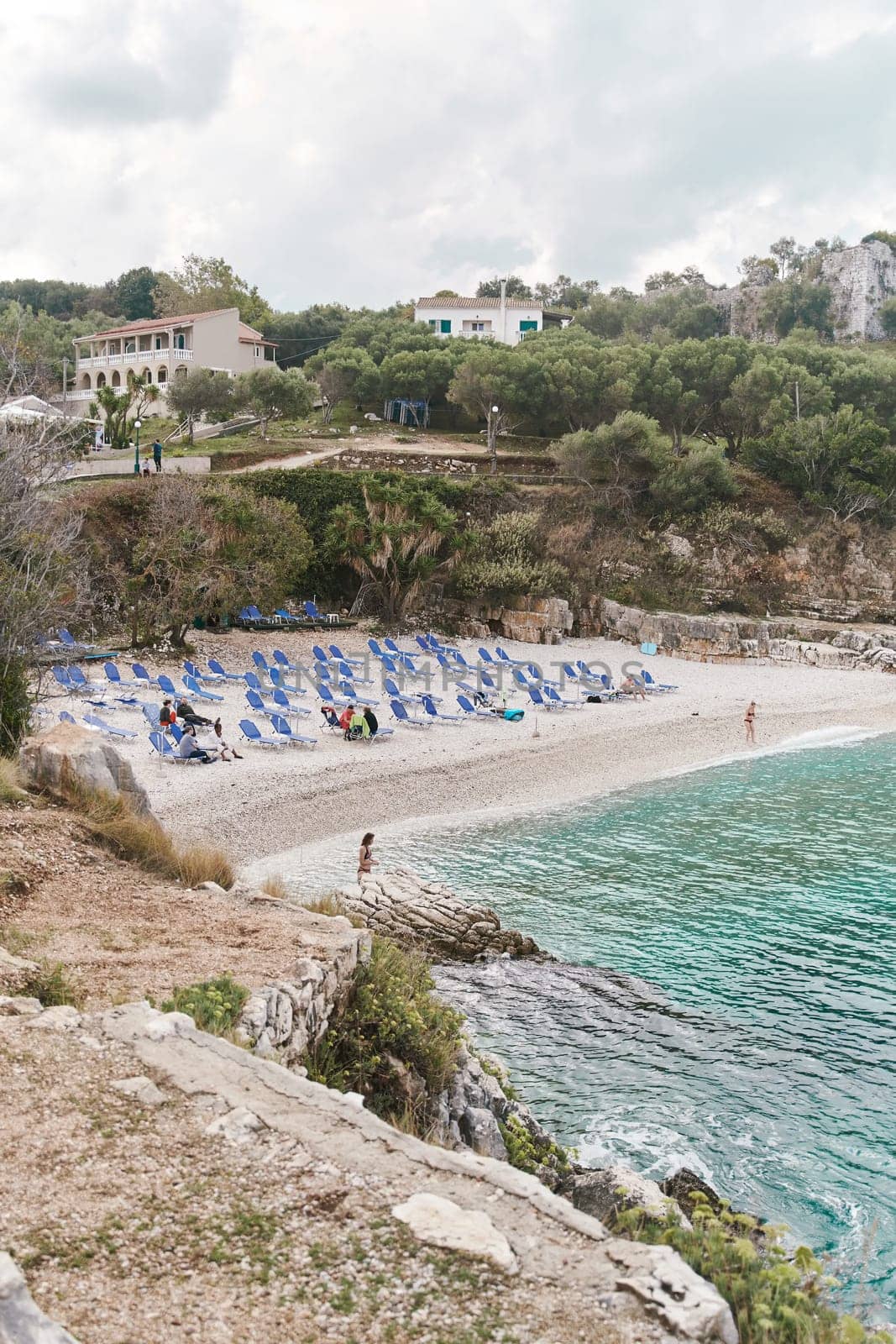 Bataria beach on the Ionian Sea on Corfu island in Greece by driver-s