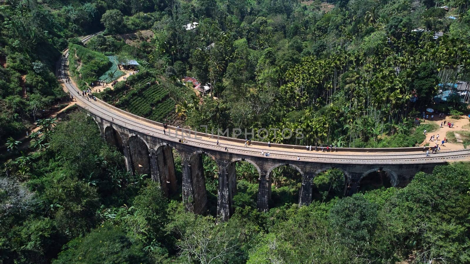 Aerial view of the Demodara nine-arch bridge. High quality photo