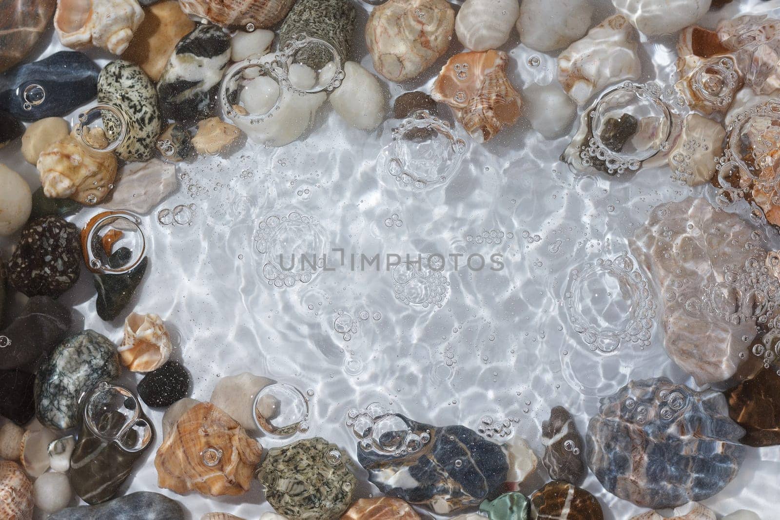 background from sea stones and water. copy space by lara29