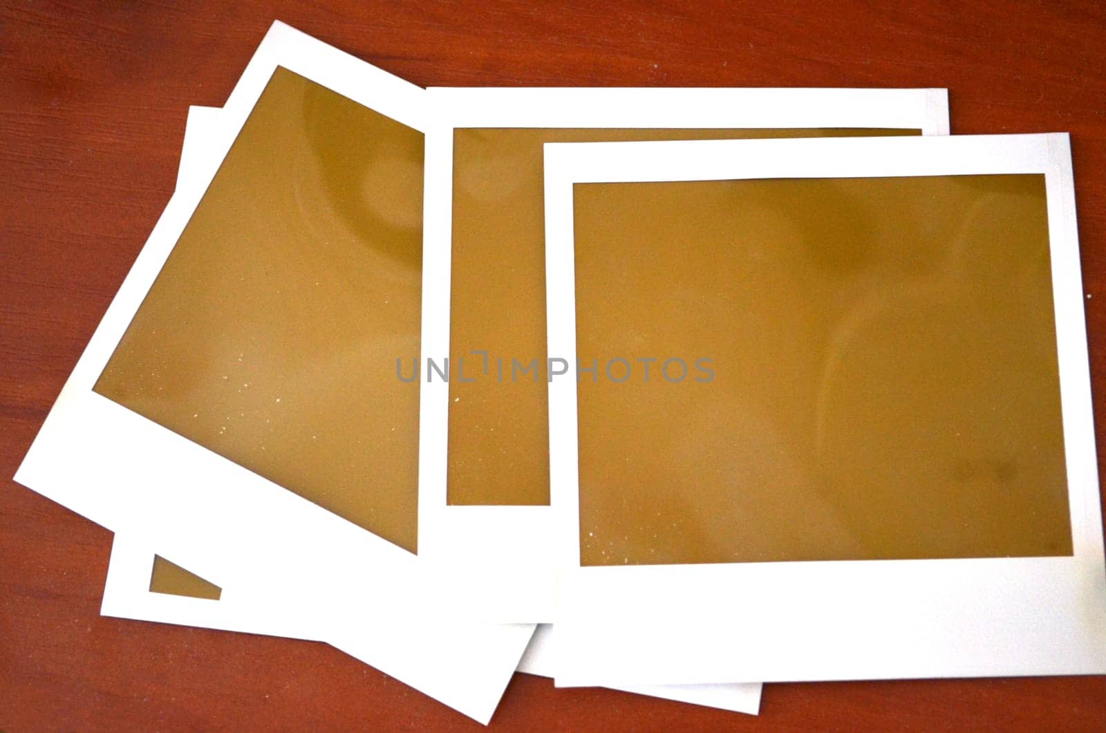 polaroid template old photos on table . photo with frame. template photo frames background. photos or memories. Scrapbook design.