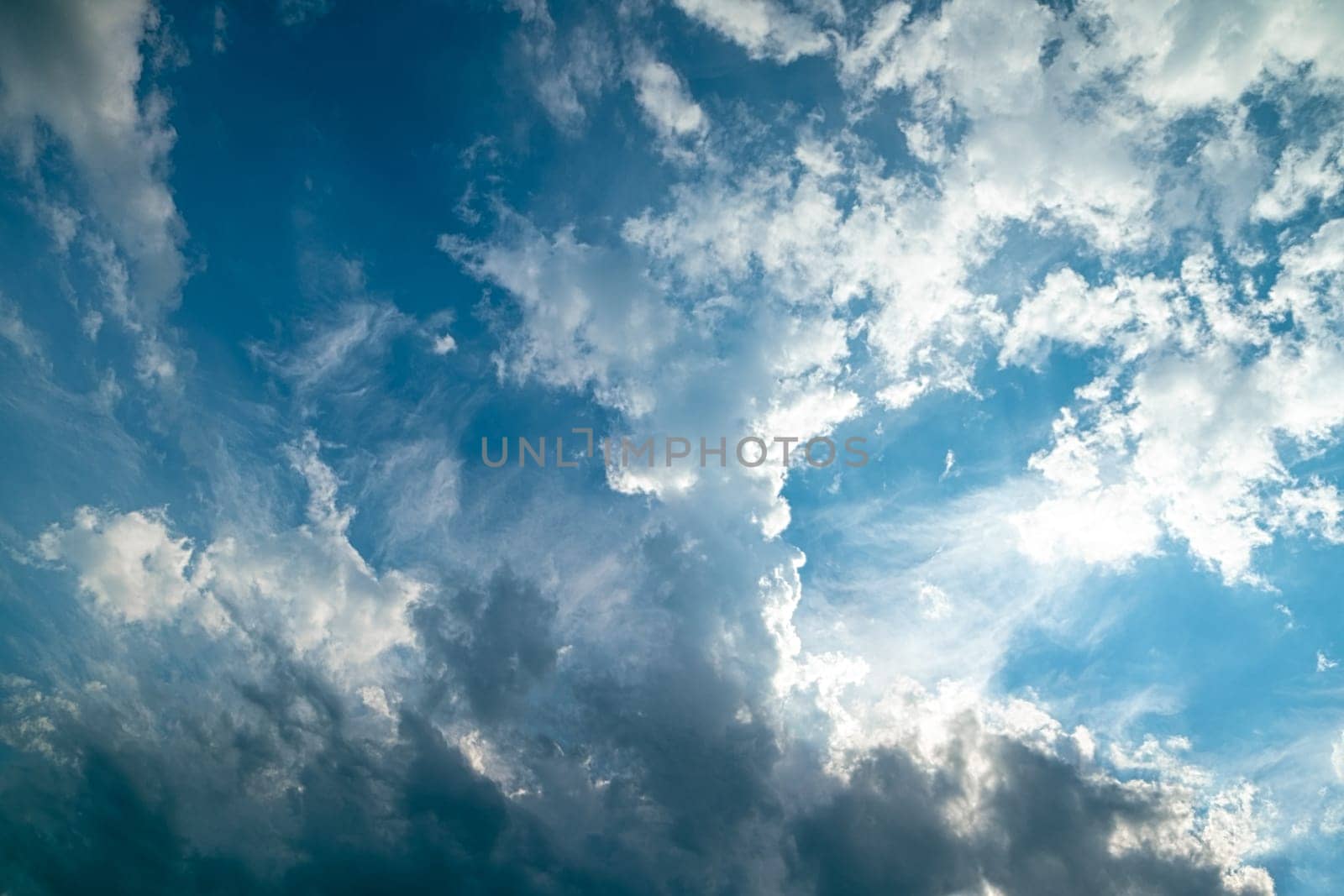 Blue sky background with clouds. amazing clouds. weather