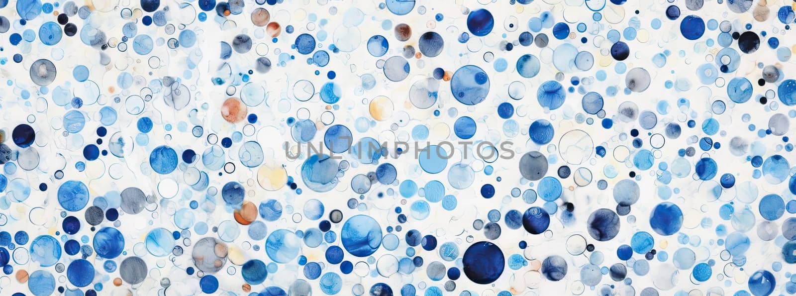 Watercolor background of blue circles by cherezoff