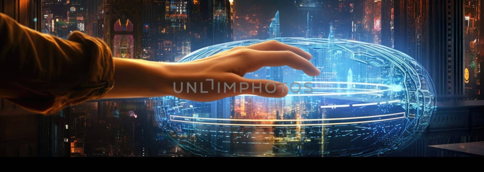 The human hand touches artificial intelligence by cherezoff