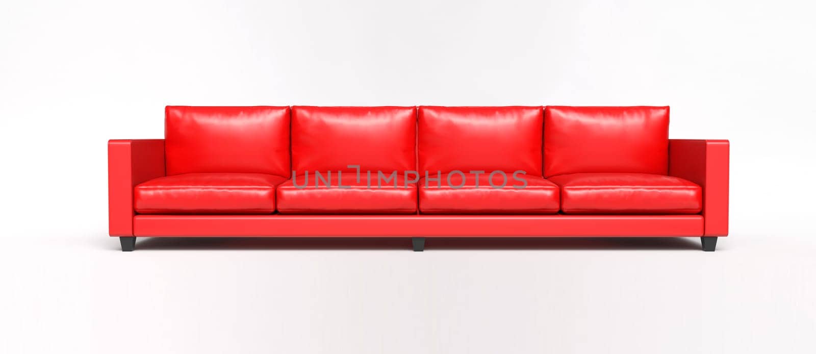red sofa isolated. 3d render. High quality 3d illustration
