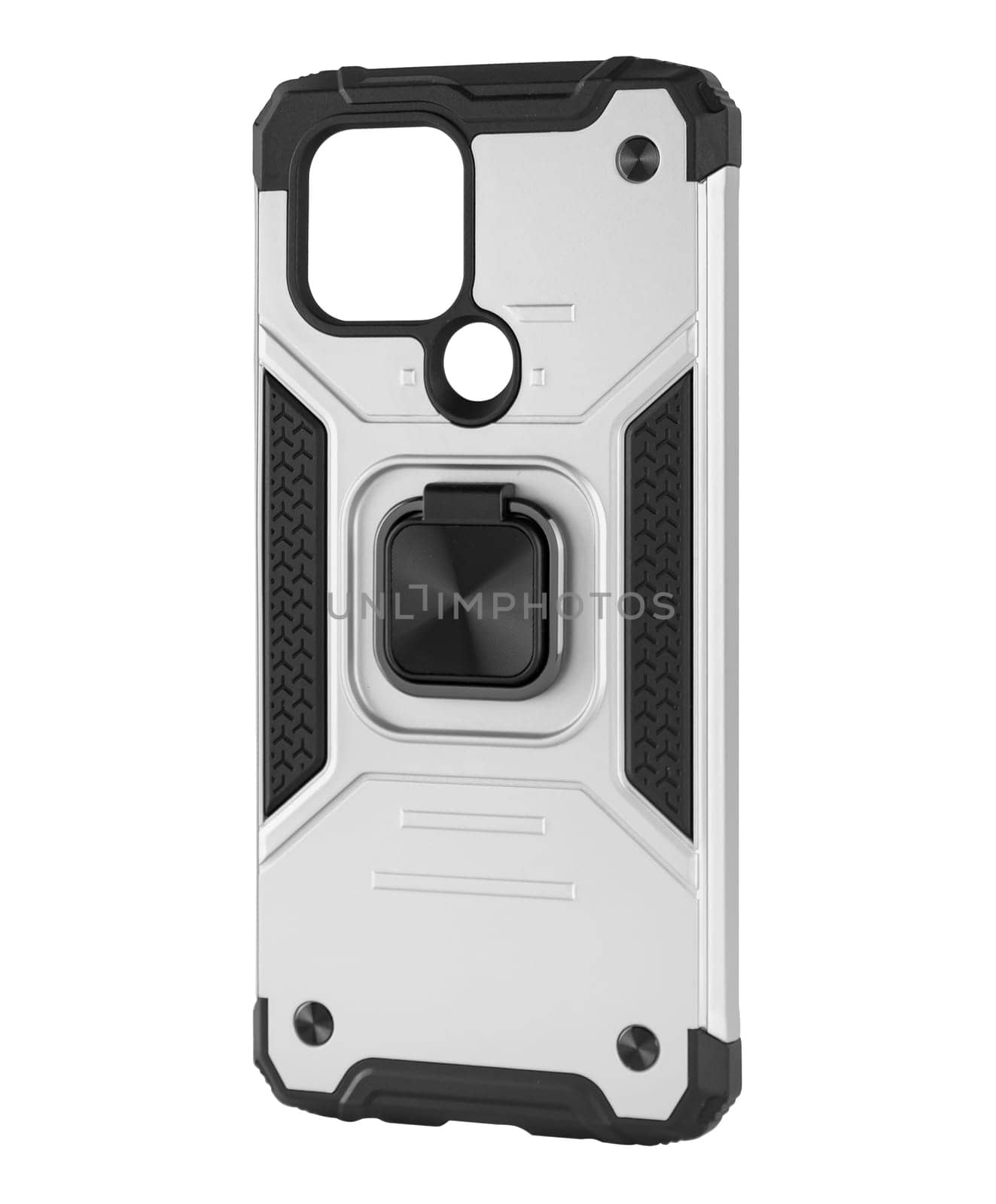 Silicone shockproof phone case, with ring holder white background in insulation