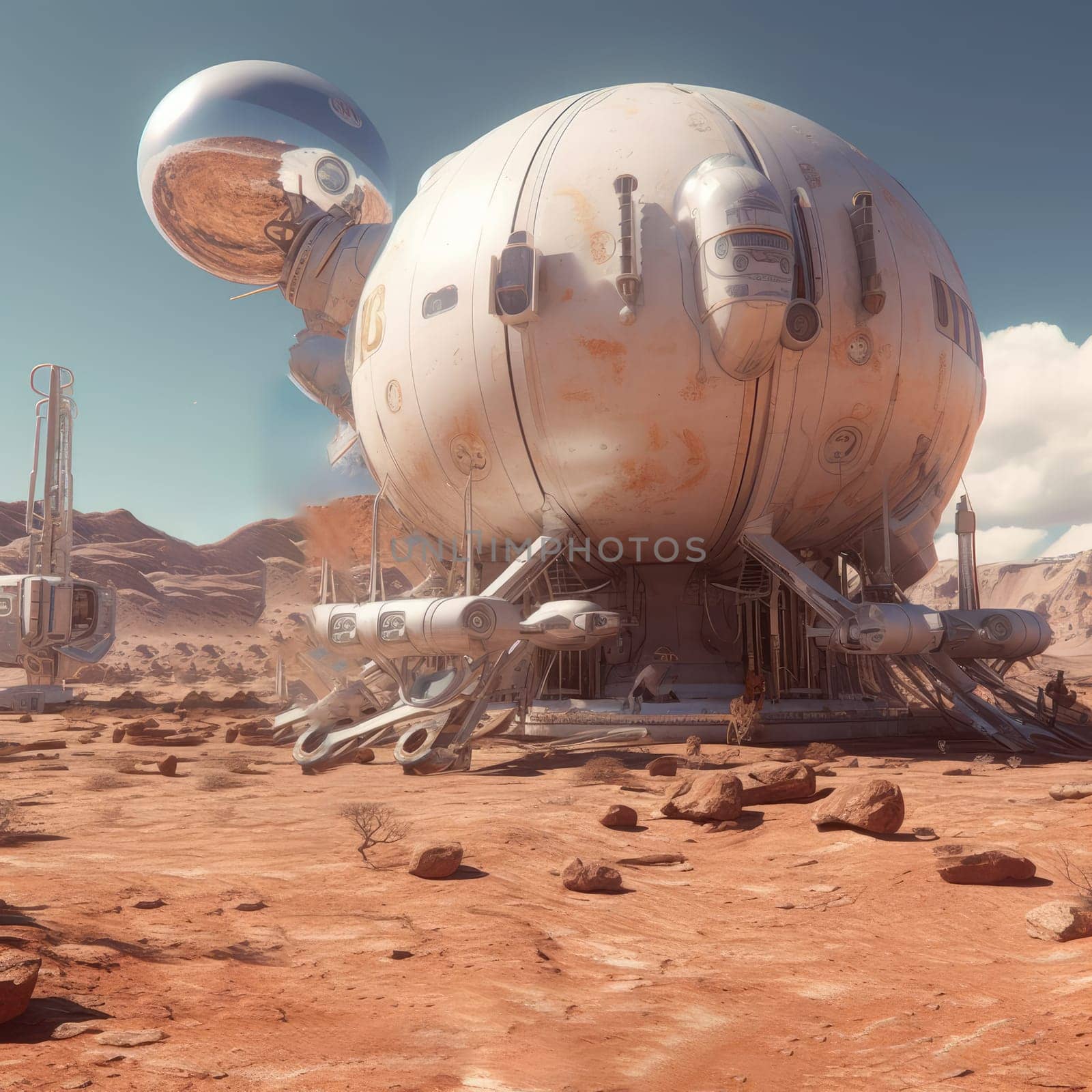 Exploration of Mars. Station on Mars by cherezoff