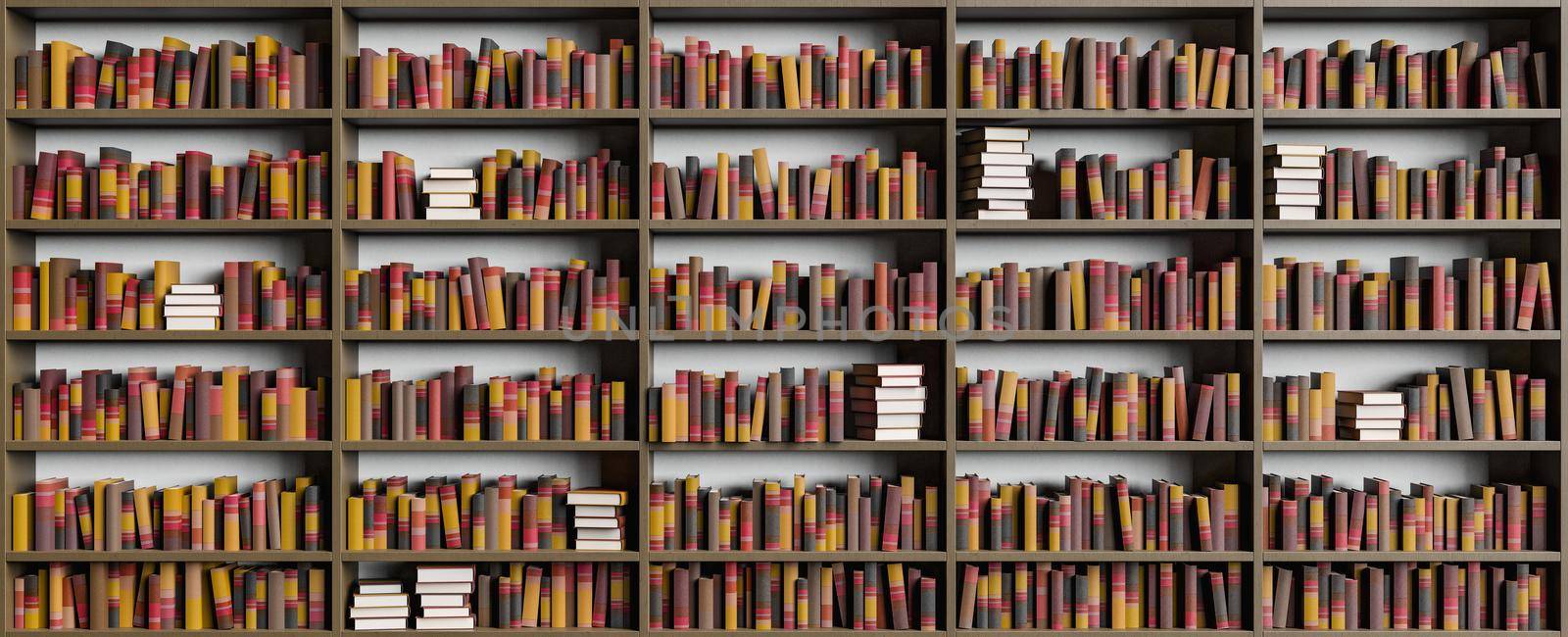 library shelf full of books by asolano