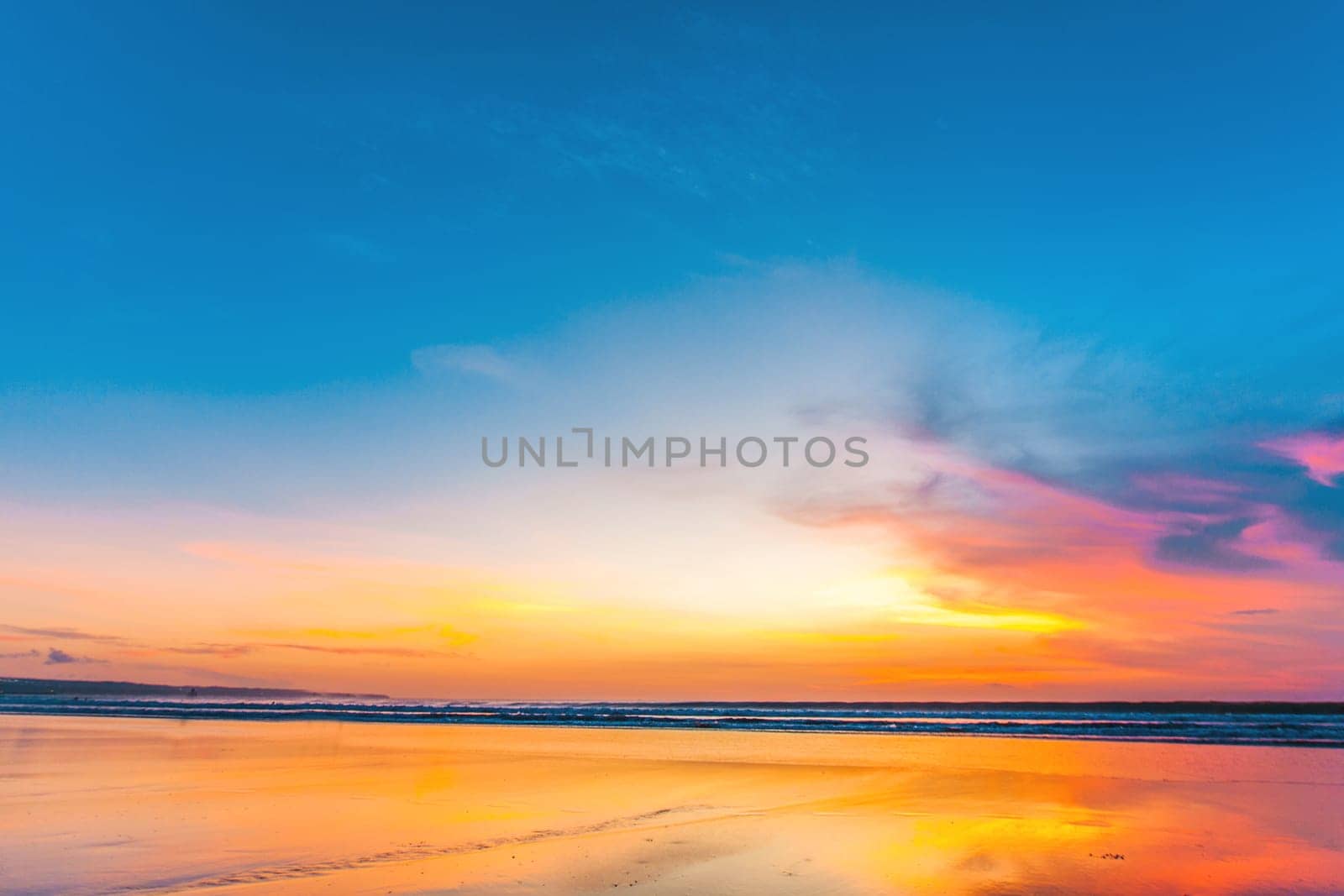 Sunset over sea on Bali by Yellowj
