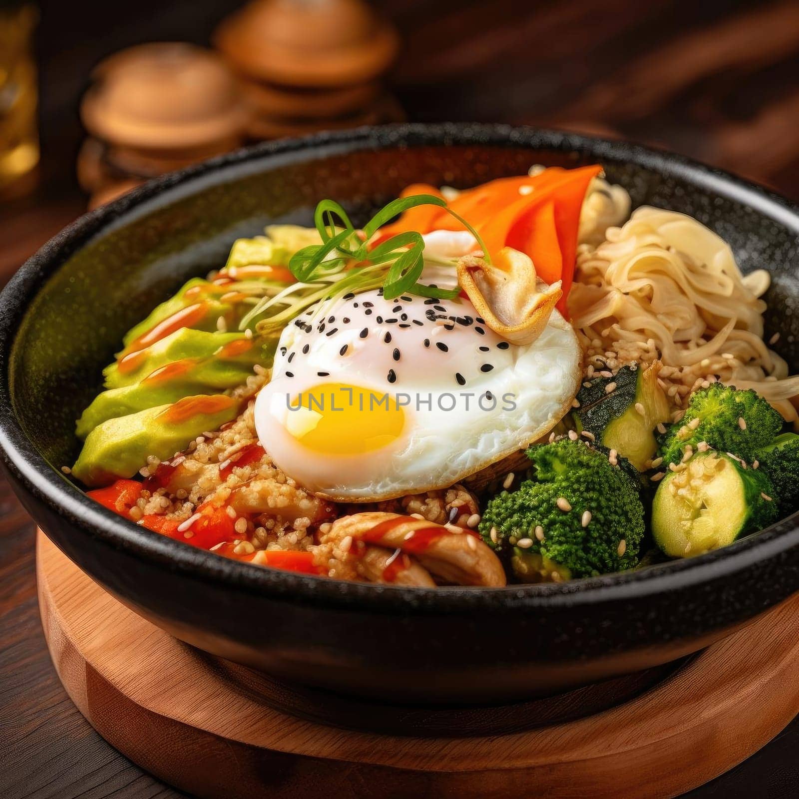 Bibimbap - japanese buckwheat noodles with egg (ID: 001441)