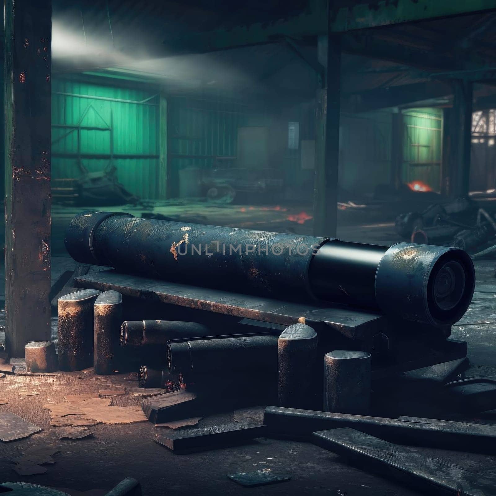 Interior of an old factory - industrial background (ID: 001665)