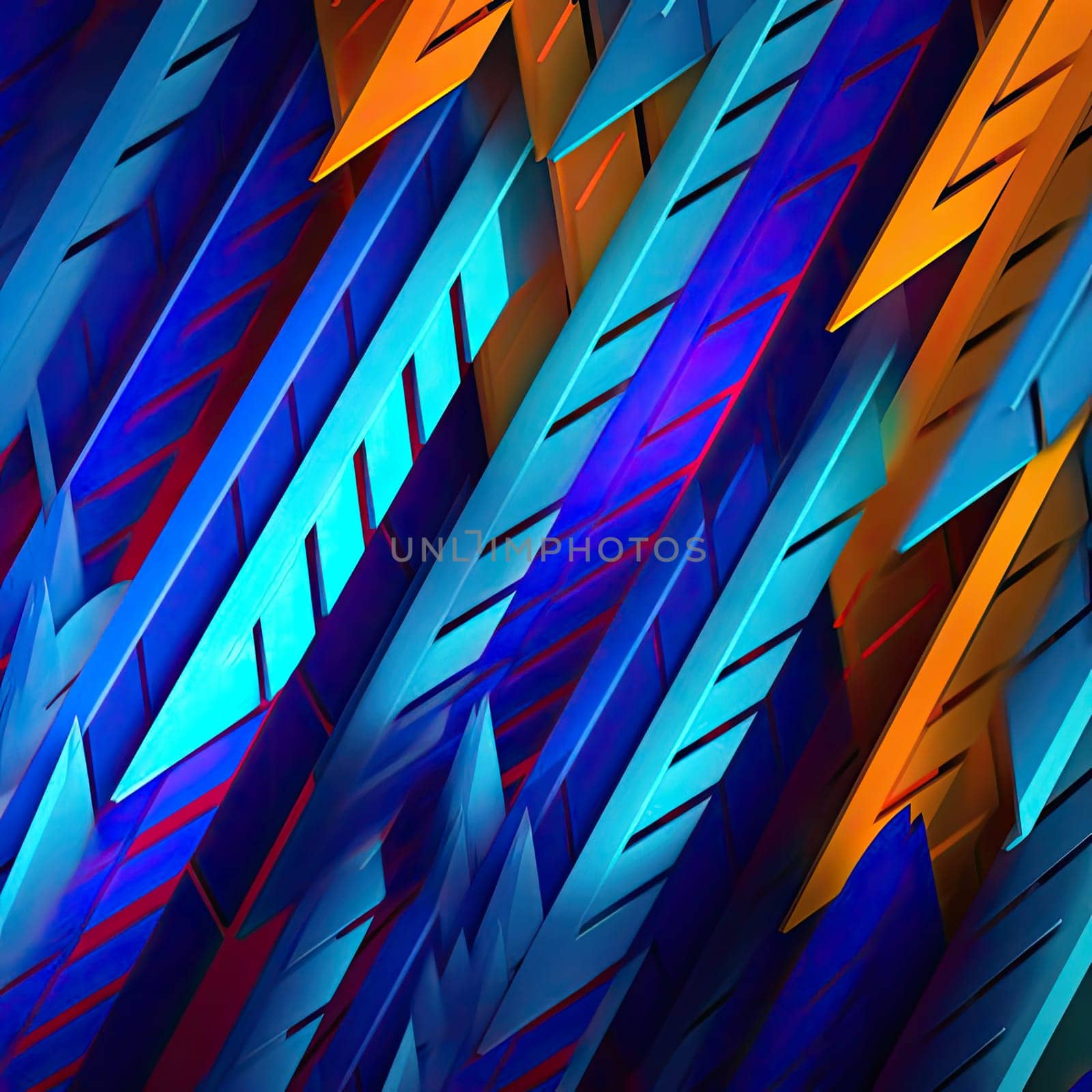 Abstract background with blue and orange lines by eduardobellotto