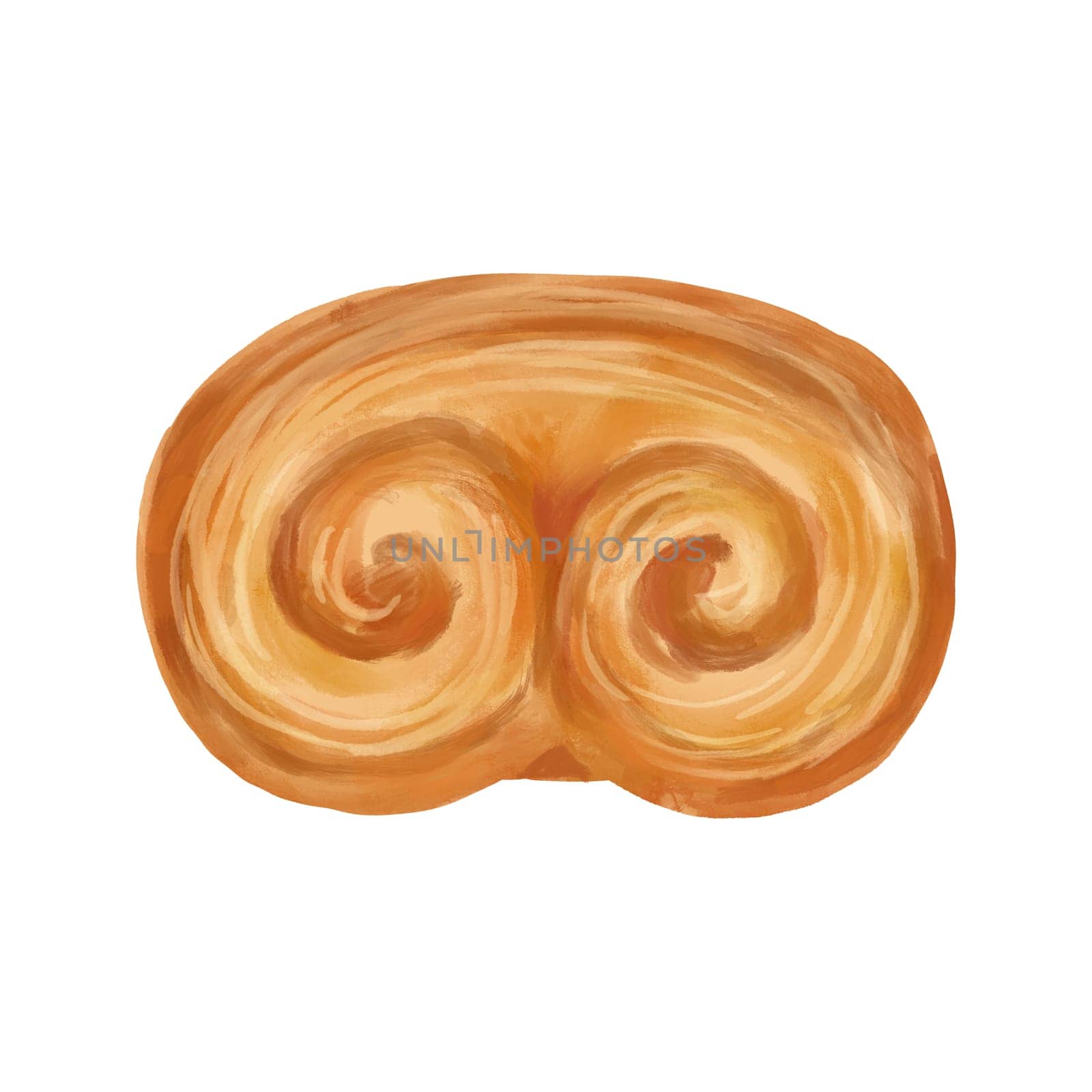 Hand drawn pretzel isolated on white background. Food illustration isolated on white. Bakery product