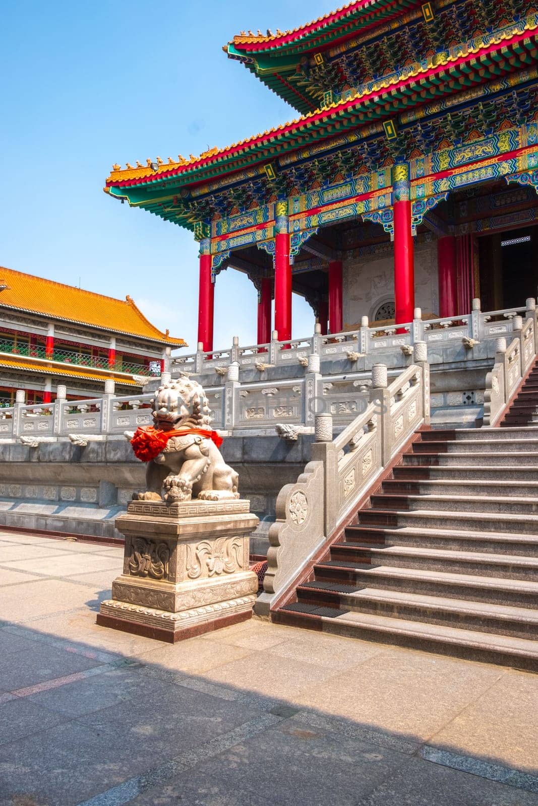 Chinese temple . Wat Borom Racha Kanjanapisek Anusorn . Wat Leng Noei Yi 2. Bangkok Thailand