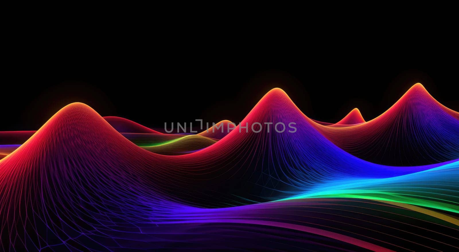 Background of bright luminous lines by cherezoff