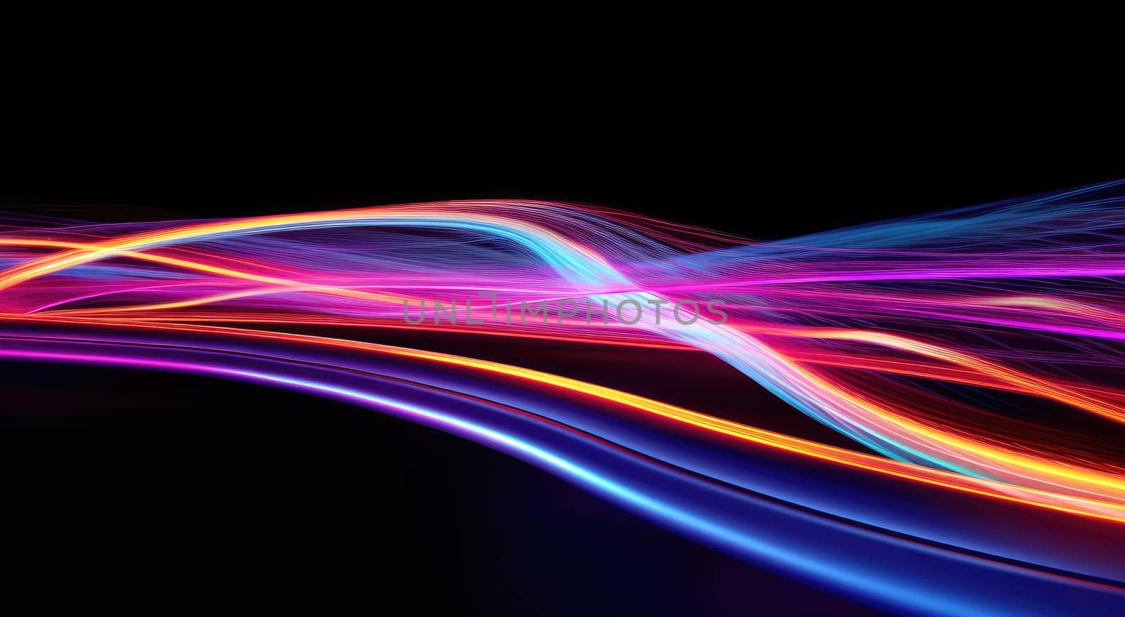 Background of bright luminous lines by cherezoff