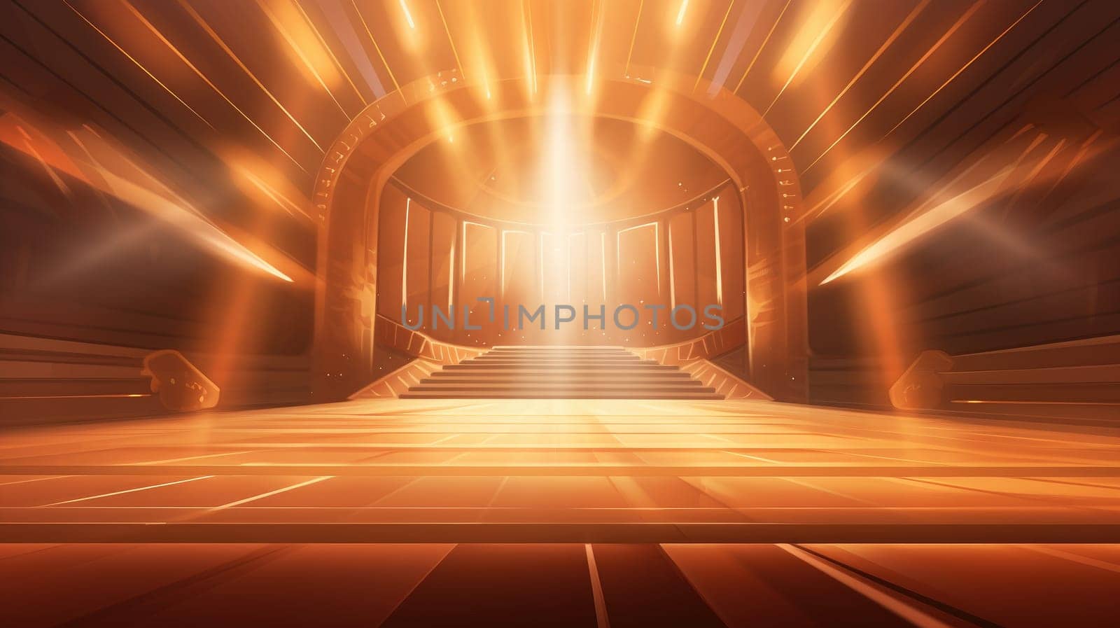 Abstract background with gold color, light elements. Luxury background