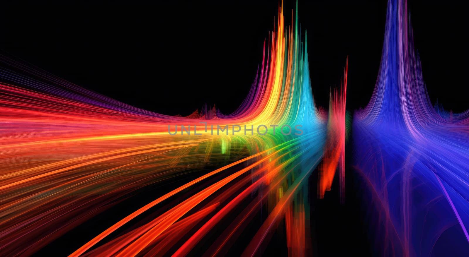 Background of bright luminous lines by cherezoff