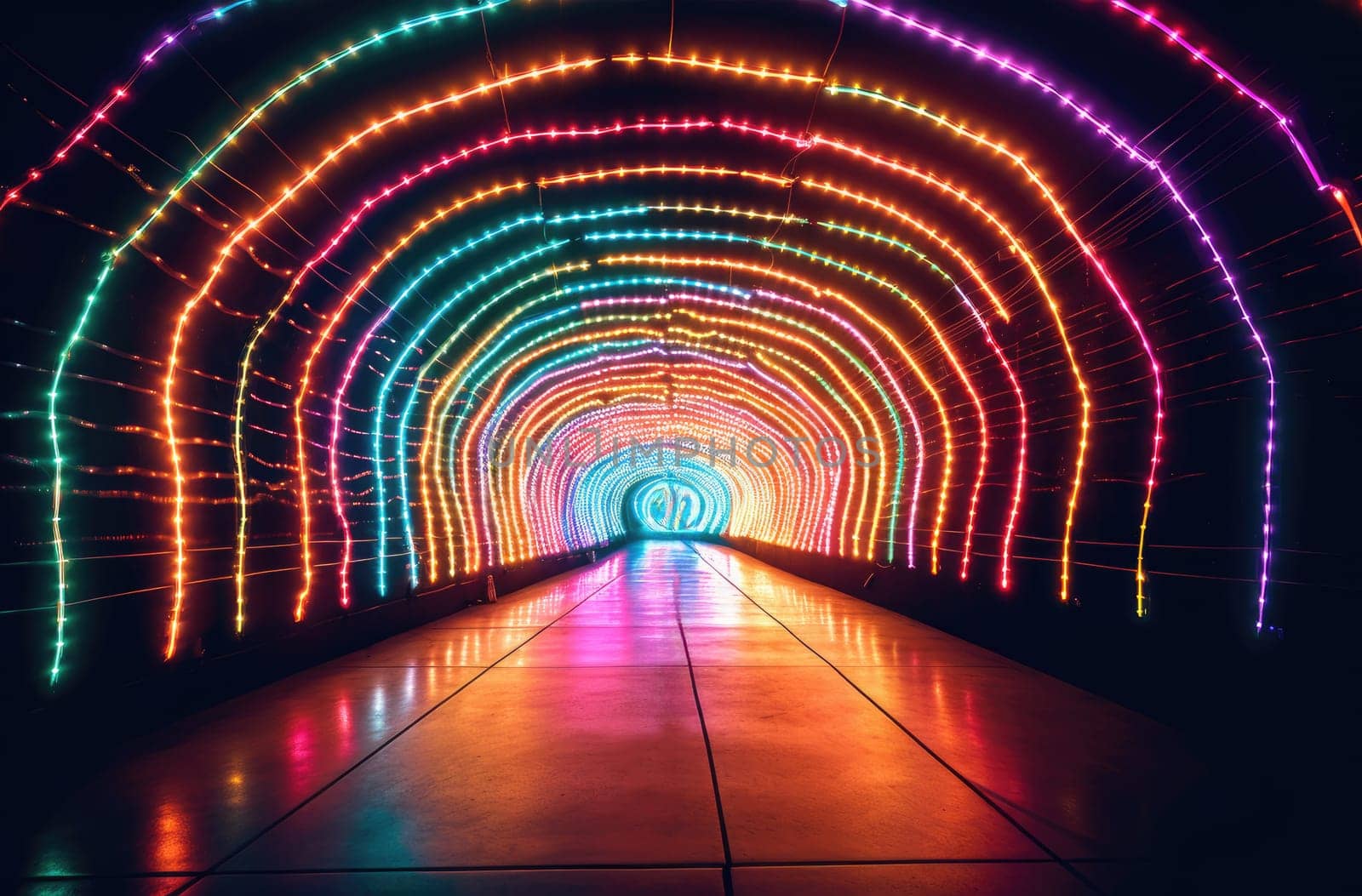 A tunnel of luminous lines around. Beautiful background for your product
