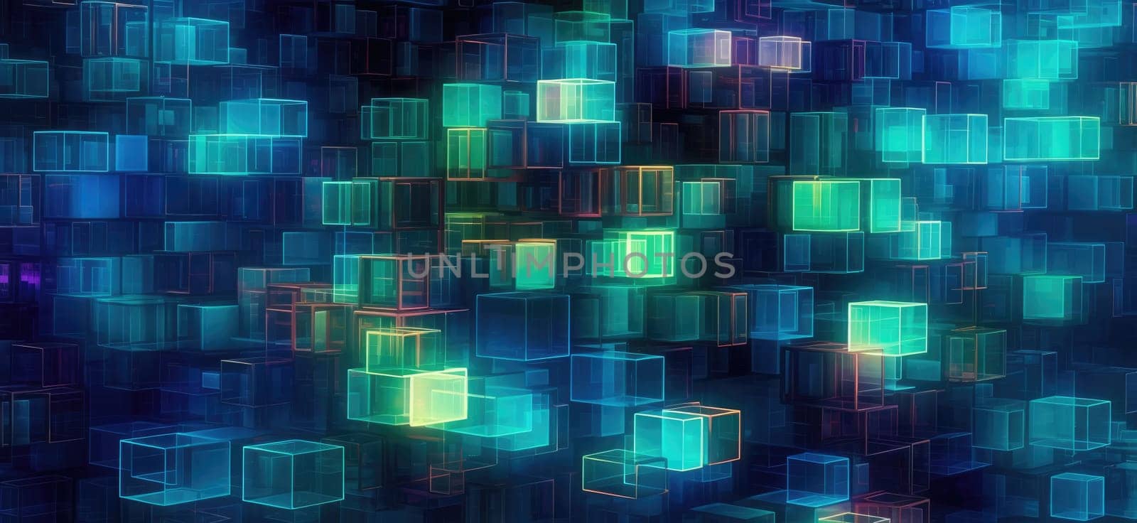 Bright cubes on a dark background by cherezoff