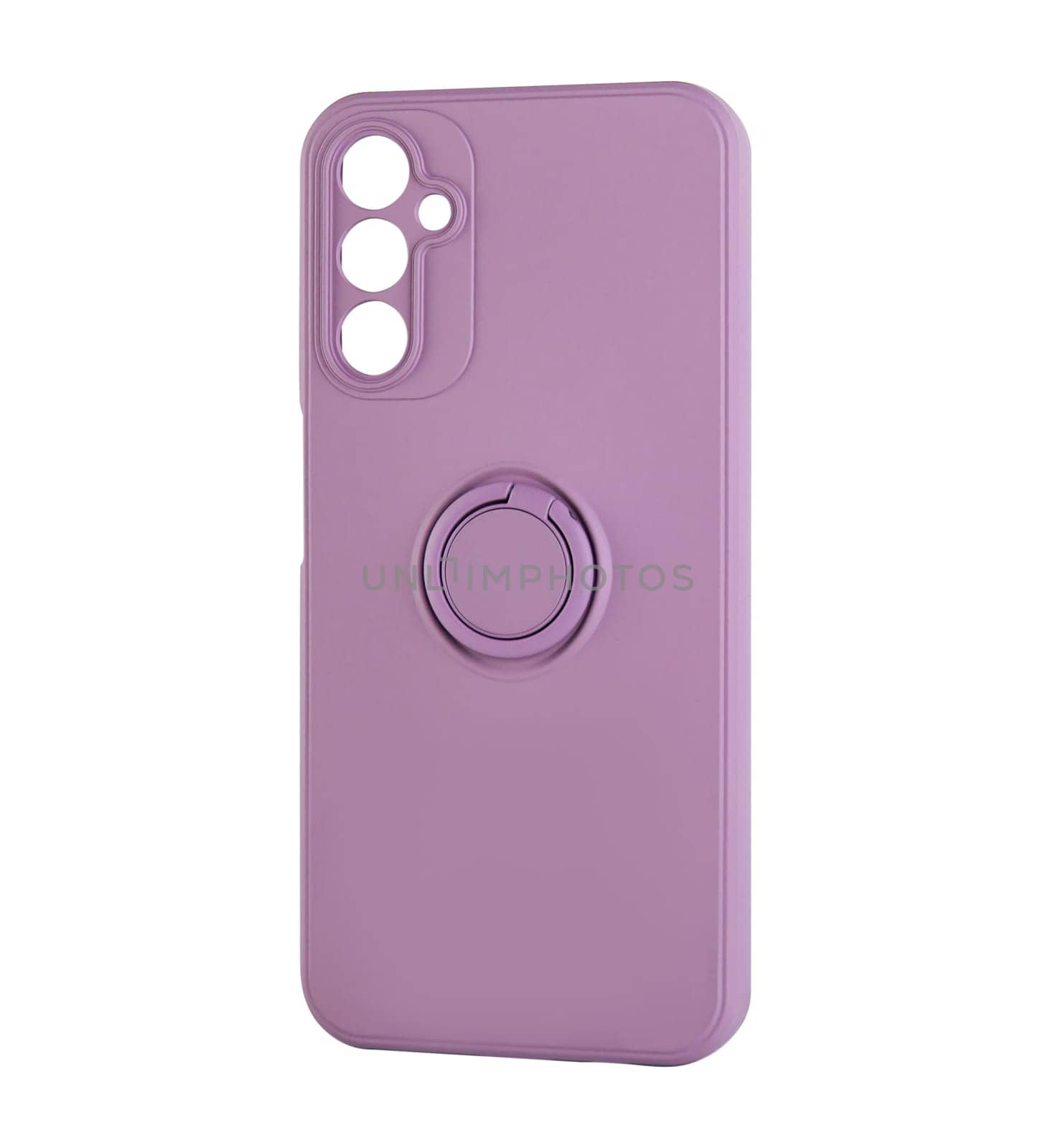 Silicone phone case, with ring holder white background in insulation