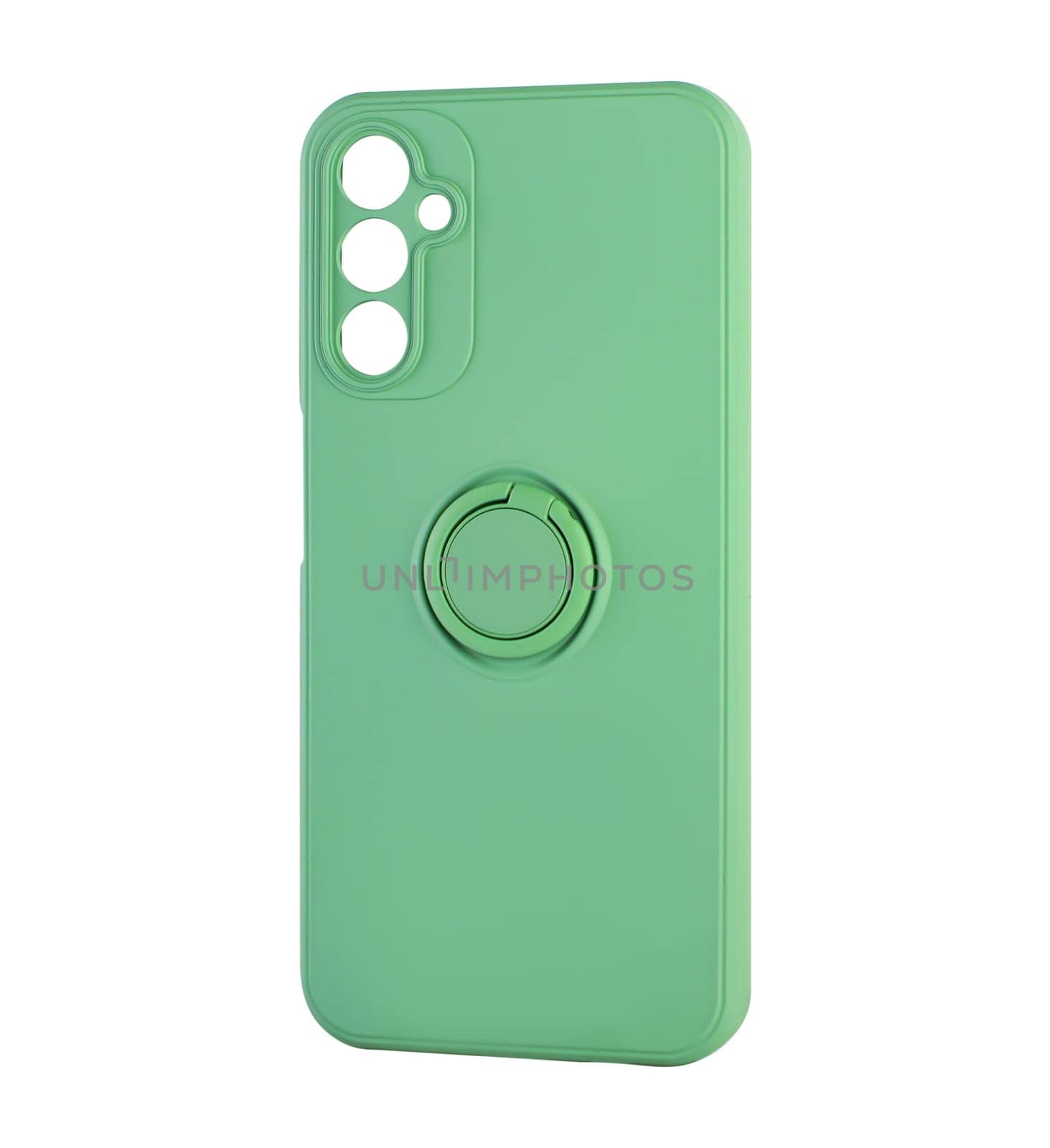 Silicone phone case, with ring holder white background in insulation