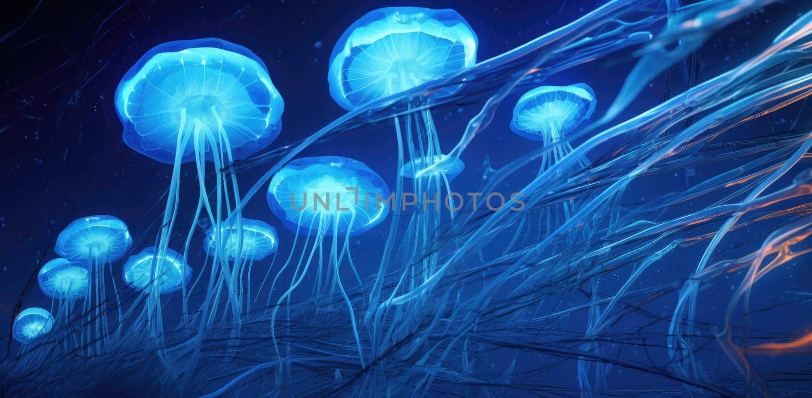 Transparent mushrooms or jellyfish by cherezoff