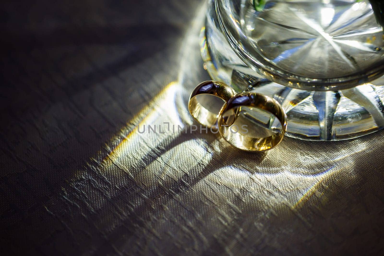 Golden wedding rings for newlyweds