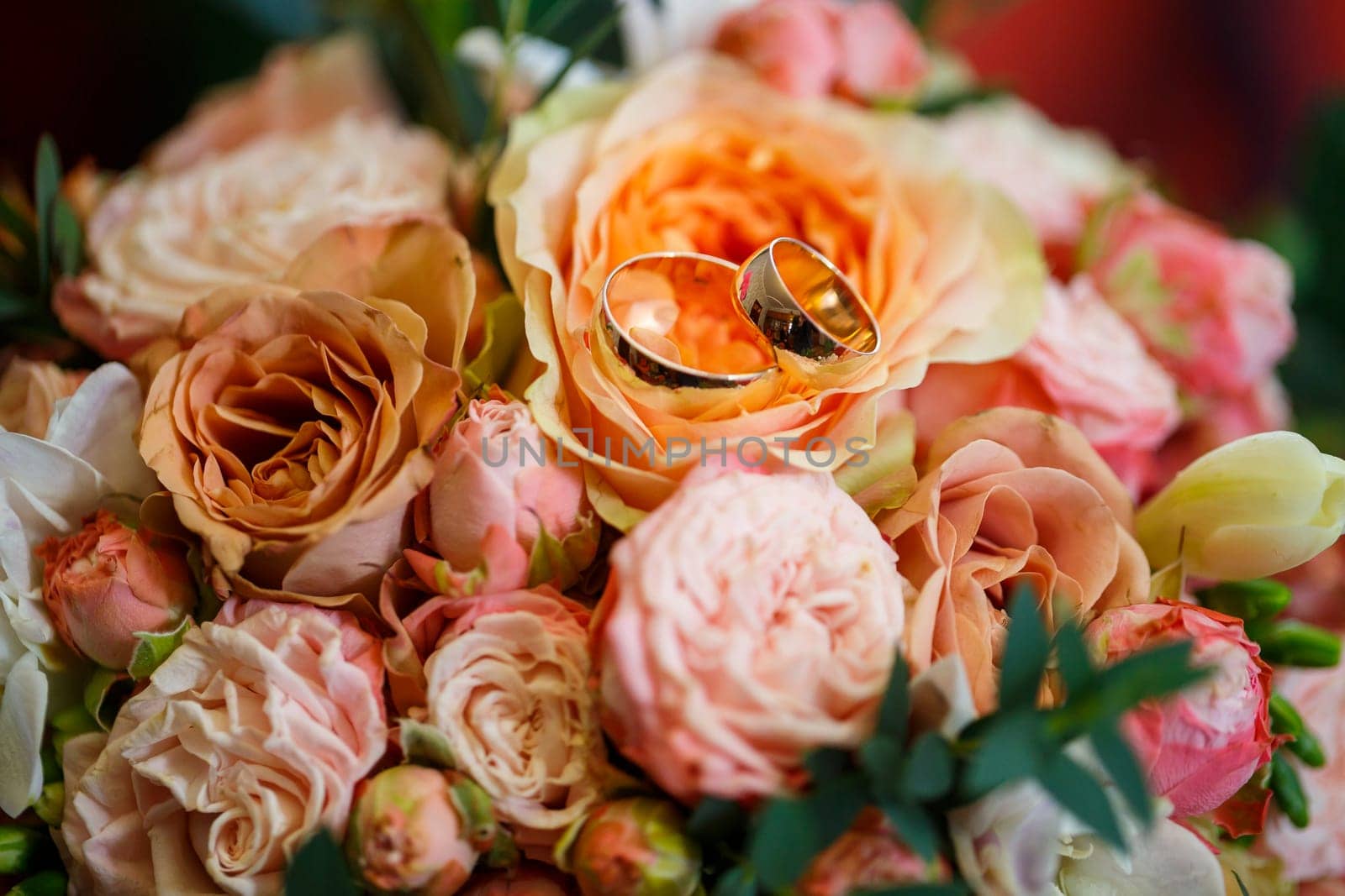 Golden wedding rings for newlyweds