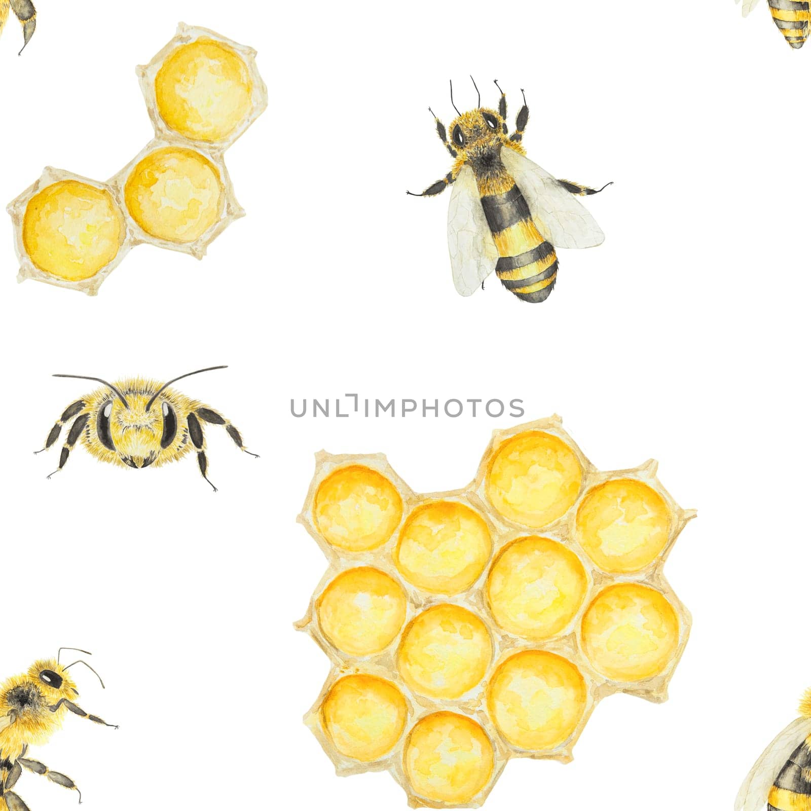 Watercolor hand drawn bee isolated on white background by florainlove_art