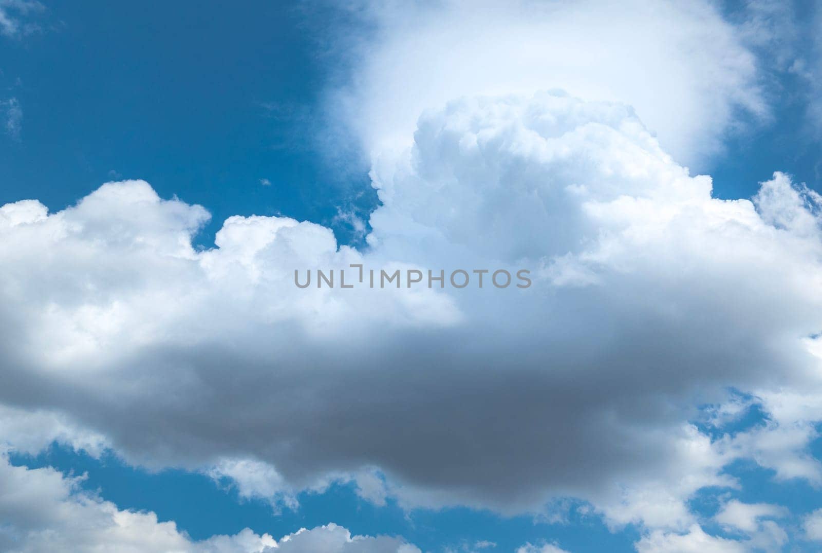 blue sky background with white clouds in sunny weather