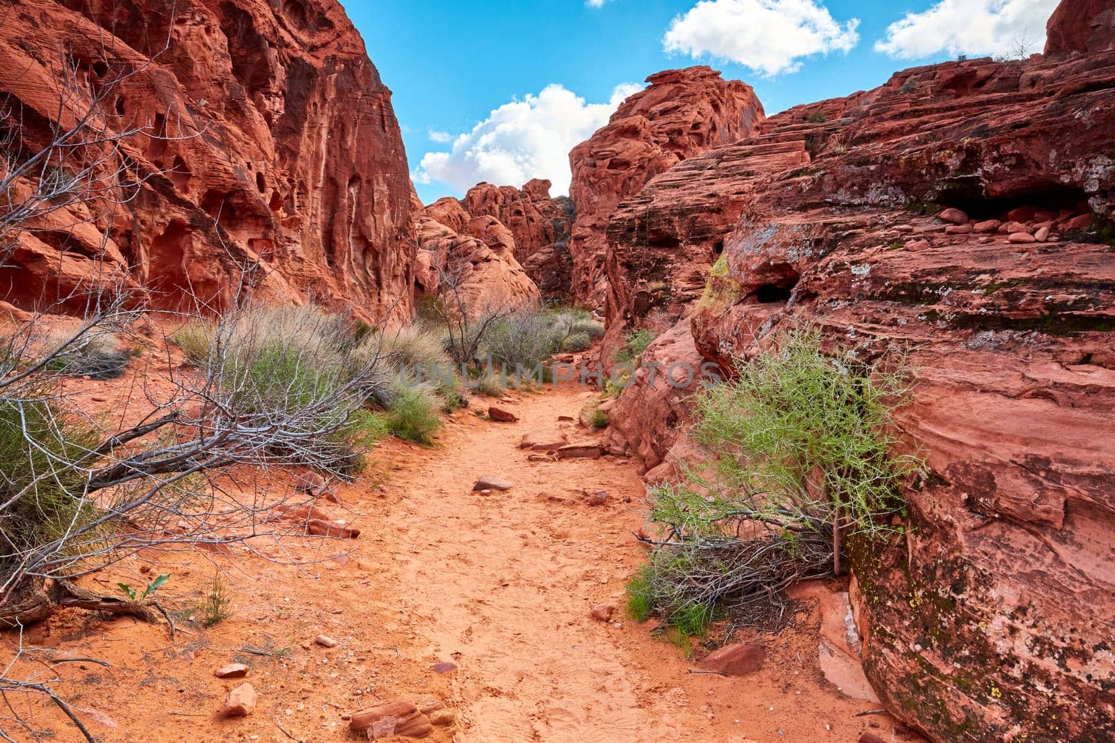 Valley of Fire is located 50 miles north of Las Vegas, Nevada.  Various shots depicting the rocky sandstone formations with some clouds and thunderstorms.