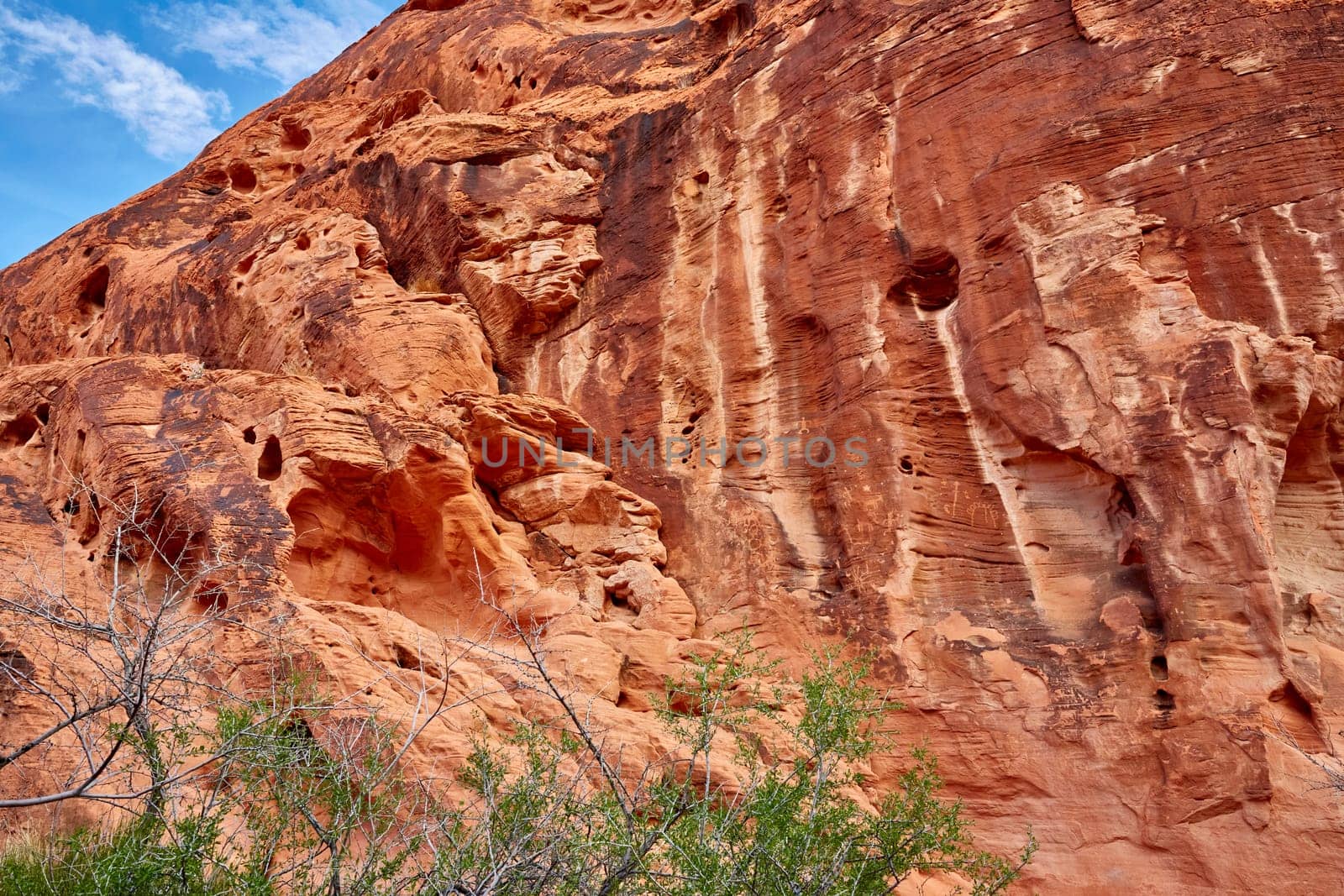 Valley of Fire is located 50 miles north of Las Vegas, Nevada.  Various shots depicting the rocky sandstone formations with some clouds and thunderstorms.