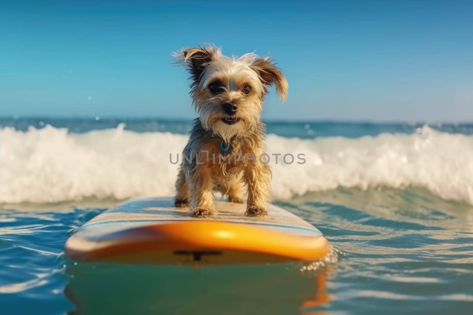 dog on a sup board. Summer sport. ai generated by Desperada