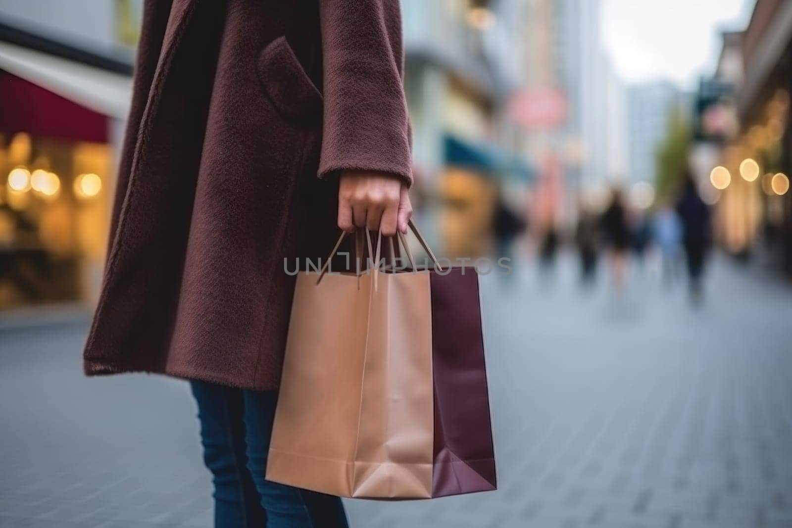 Smiling attractive young women shopping at shoes store. ai generated