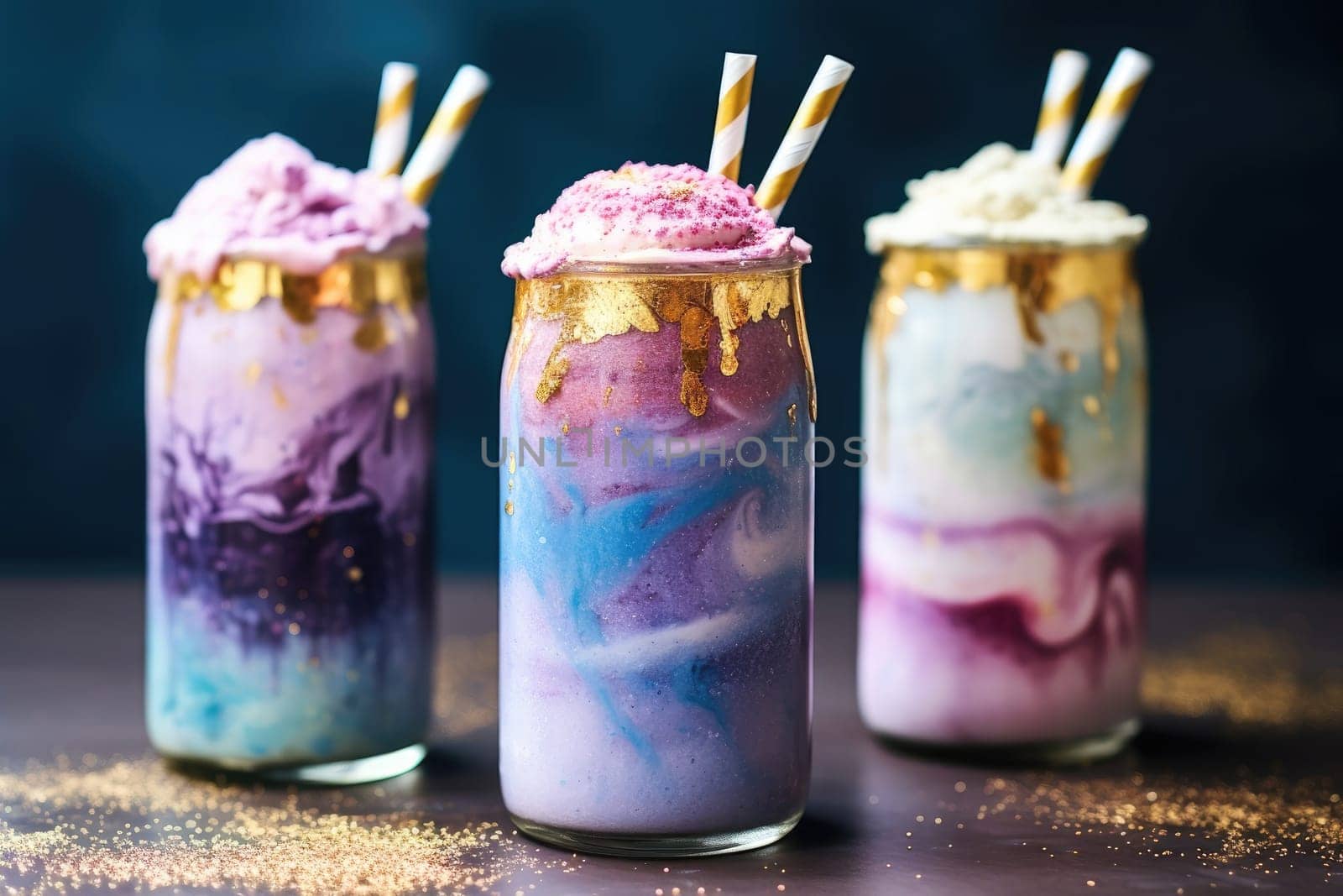 Delicious sweet milkshake in glass jar with cream ai generated by Desperada